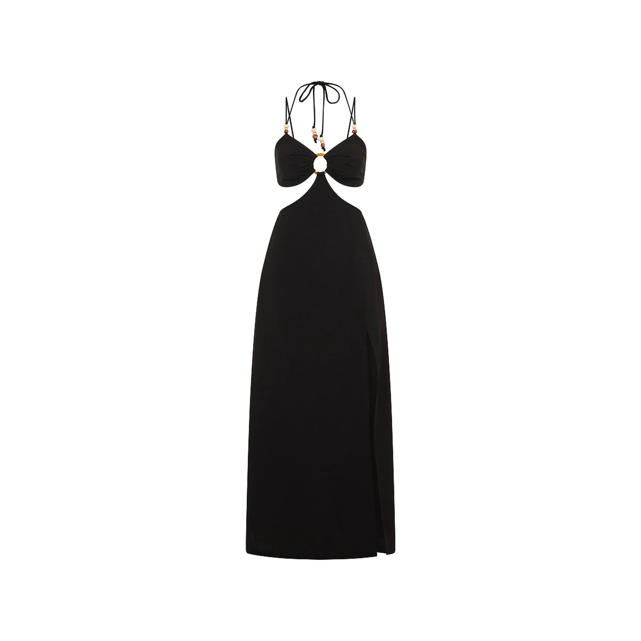 Beaded Cut Out Maxi Dress - Twilight Black