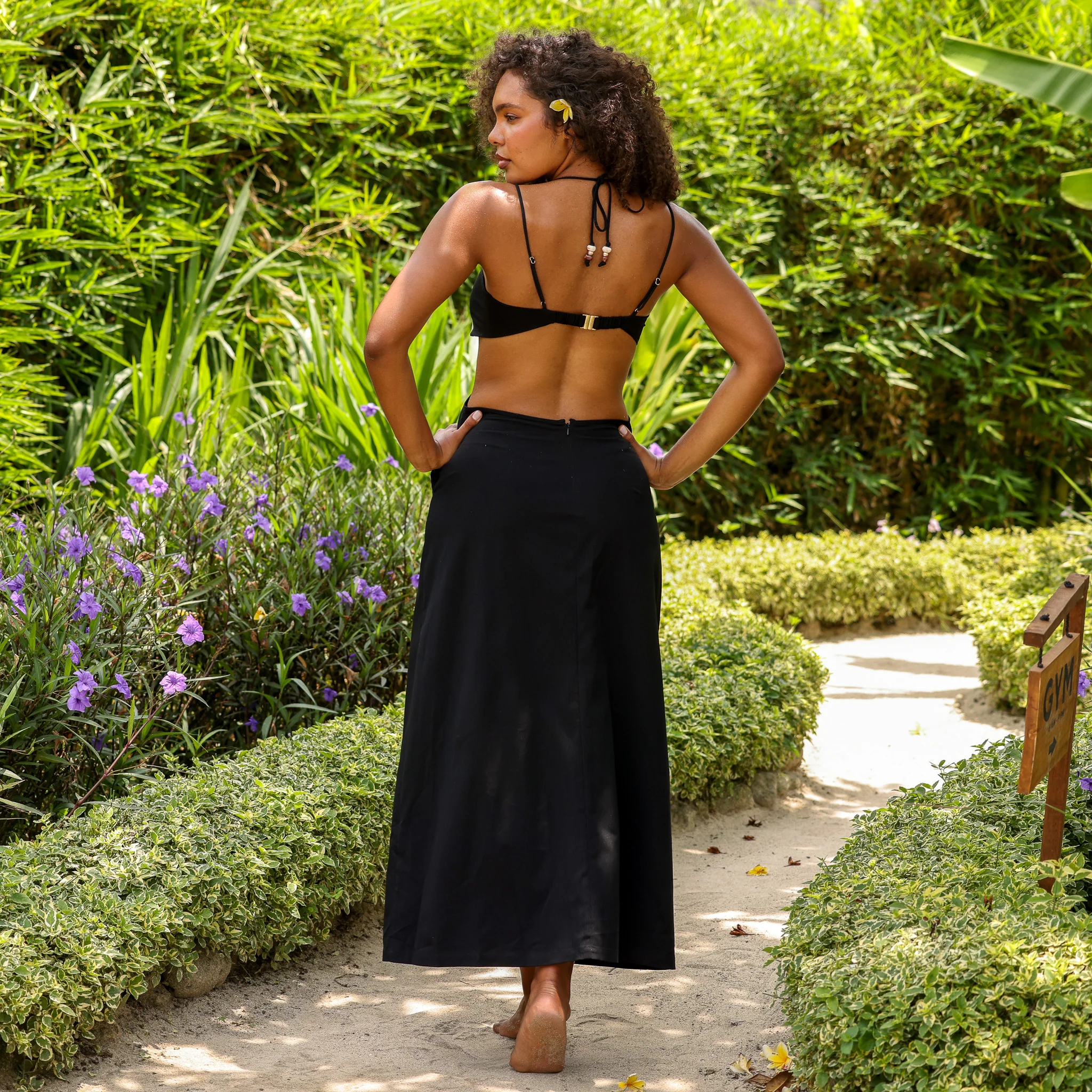 Beaded Cut Out Maxi Dress - Twilight Black - Image 6