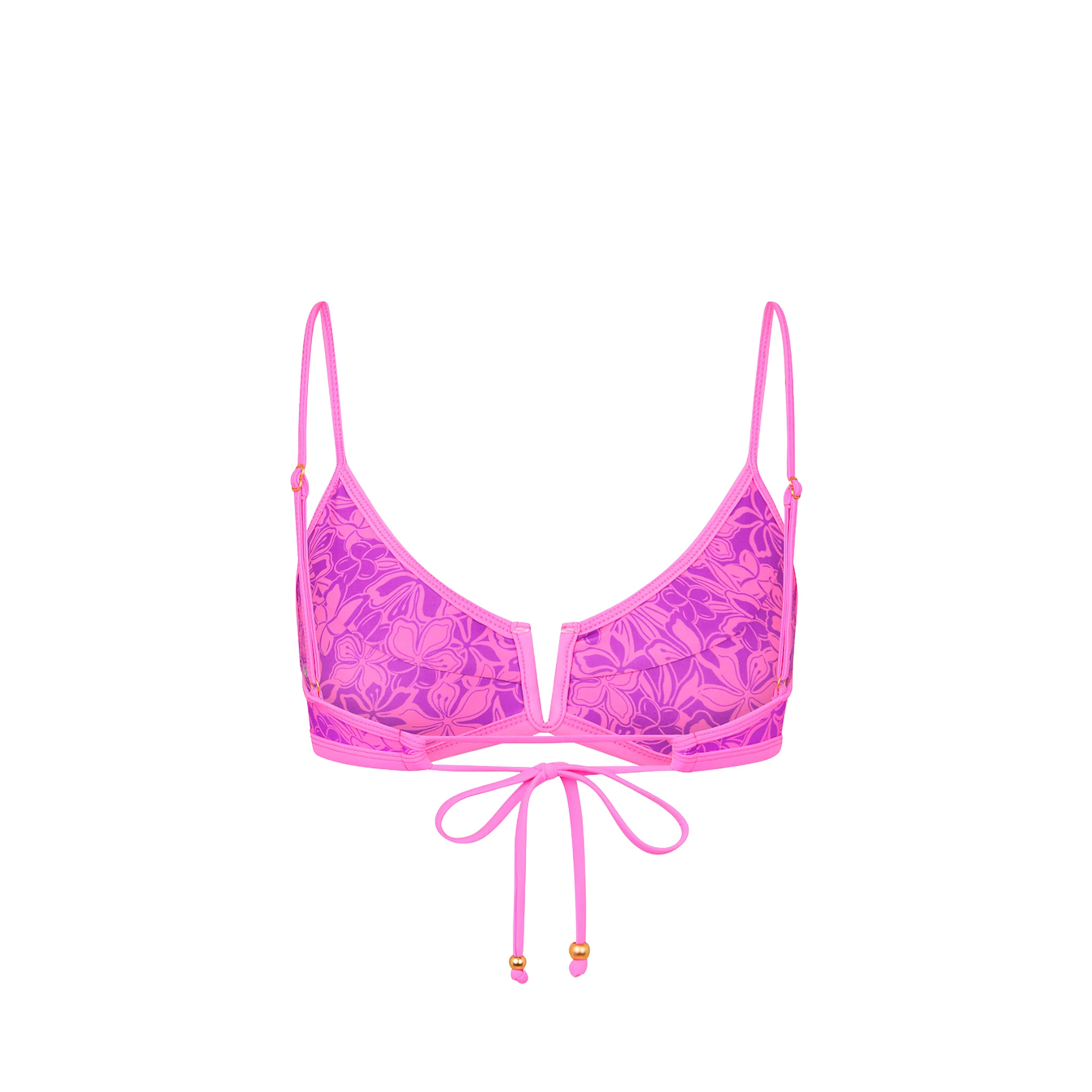 Bind Slim V Crop Bikini Top - Bubble Berry - Image 8