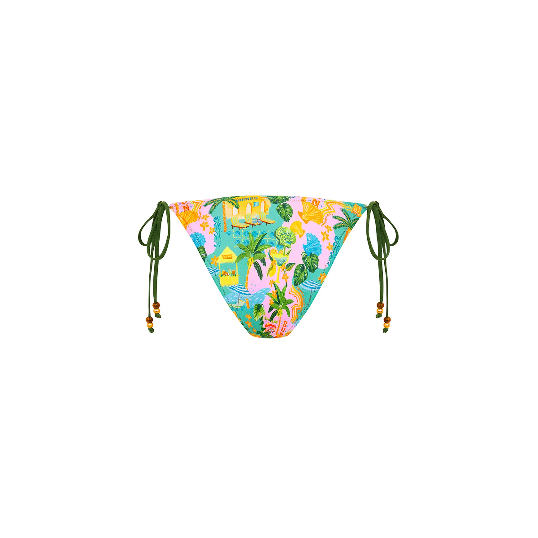 Dipped Cheeky Tie Bikini Bottom - Sunlit Spritz - Image 9