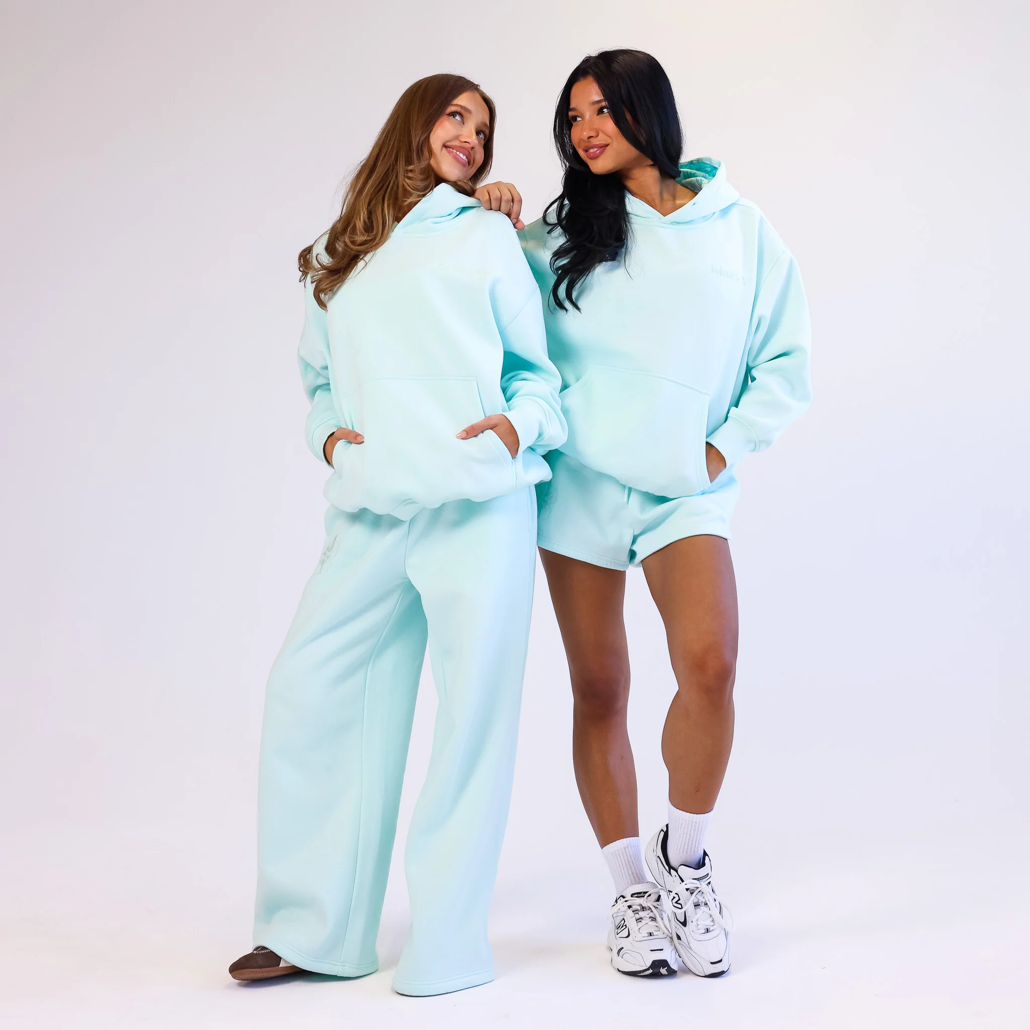 Embroidered Drawstring Hoodie - Jelly Mint - Image 4