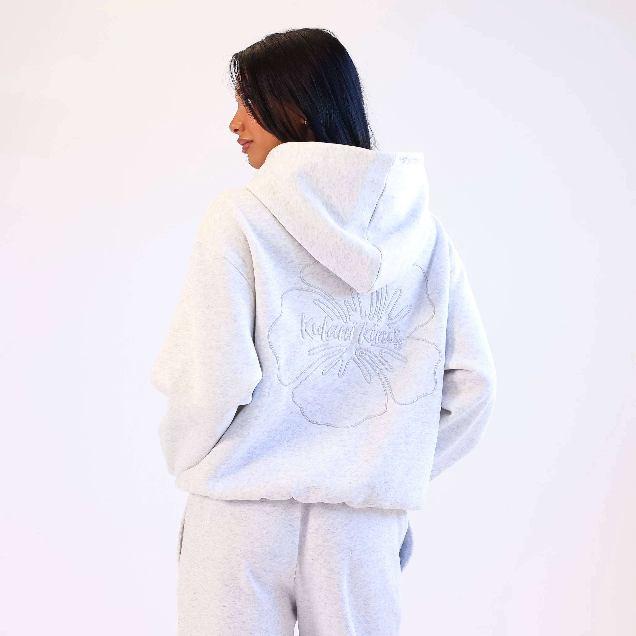 Embroidered Hoodie - Silver Stone - Image 4