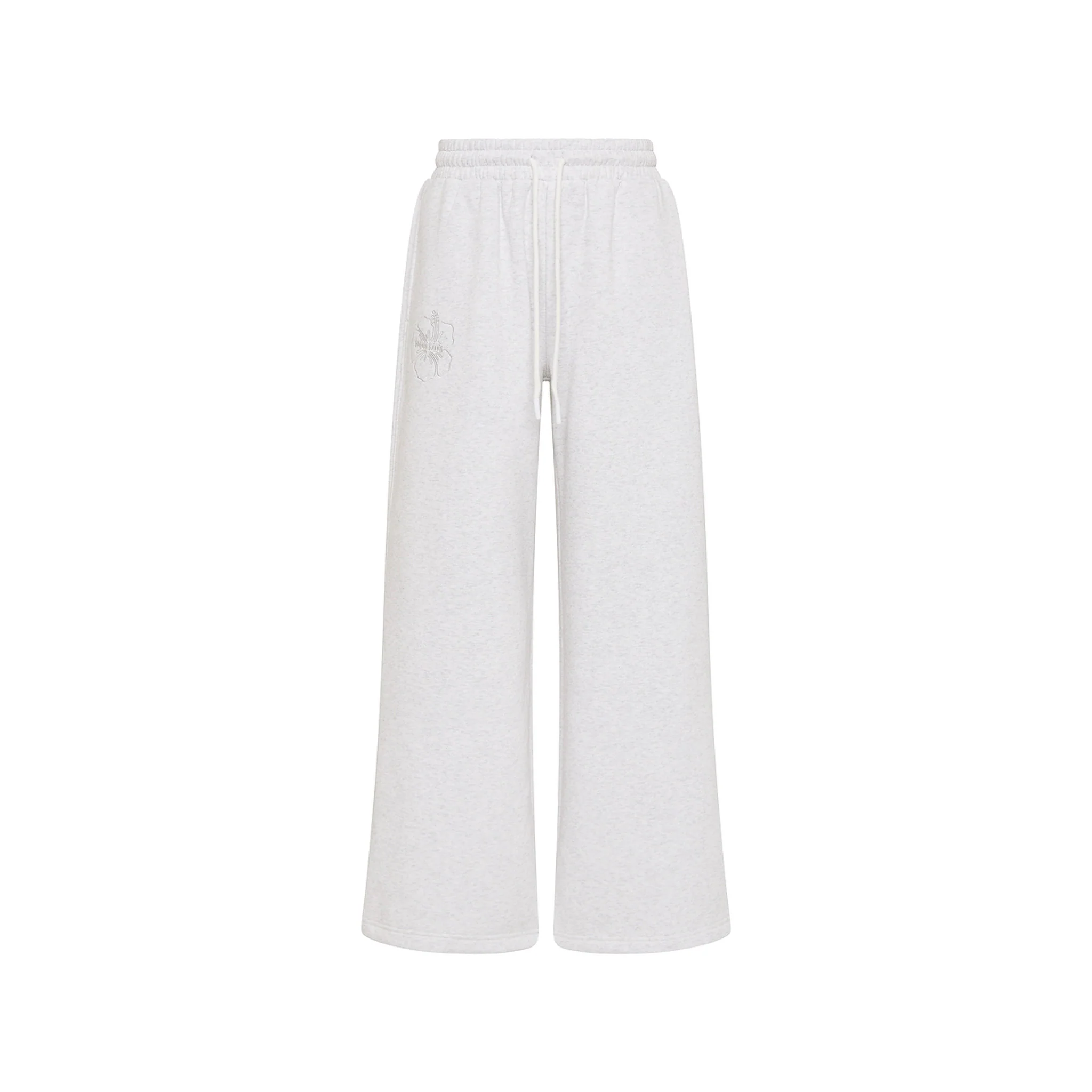 Embroidered Track Pants - Silver Stone