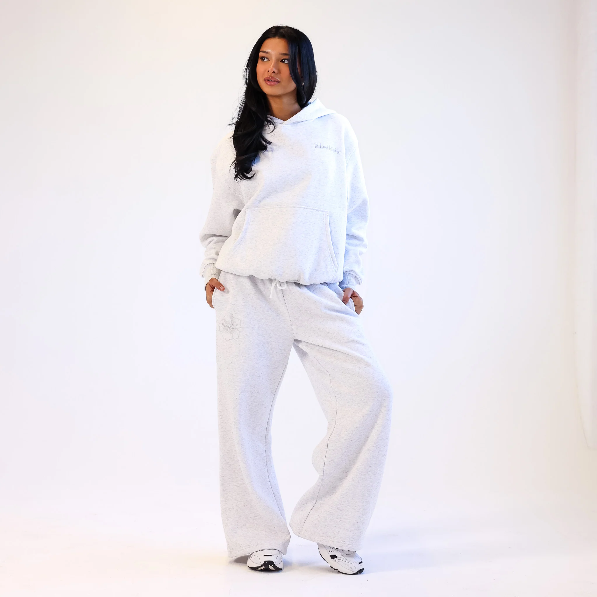 Embroidered Track Pants - Silver Stone - Image 7