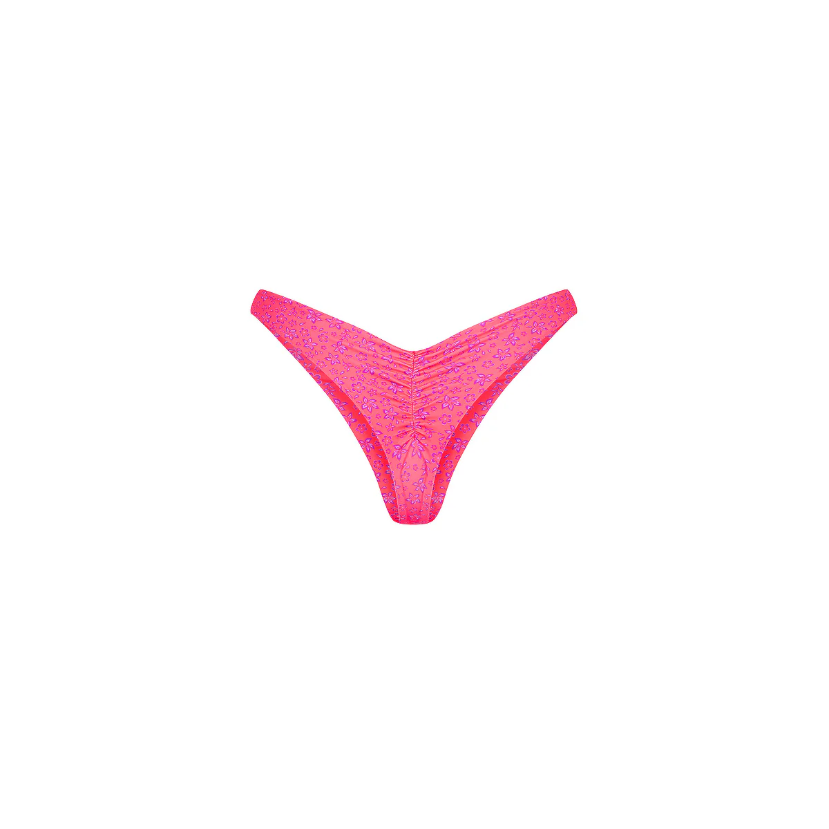 Gathered Deep V Thong Bikini Bottom - Kiss Me - Image 9