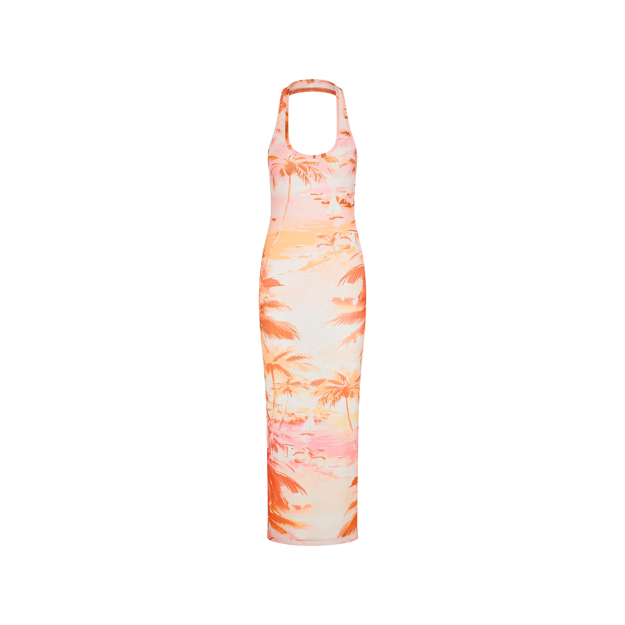 Halter Mesh Maxi Dress - Wild Skies