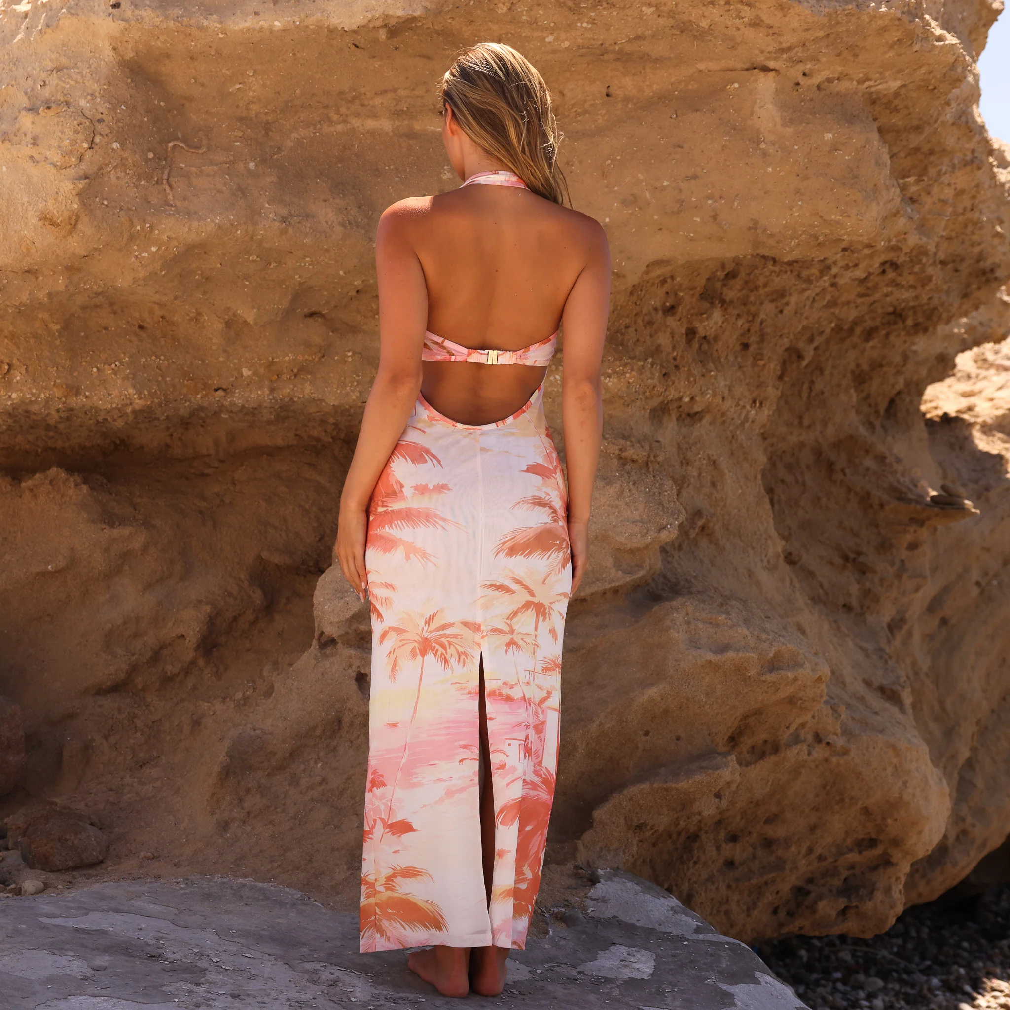 Halter Mesh Maxi Dress - Wild Skies - Image 8
