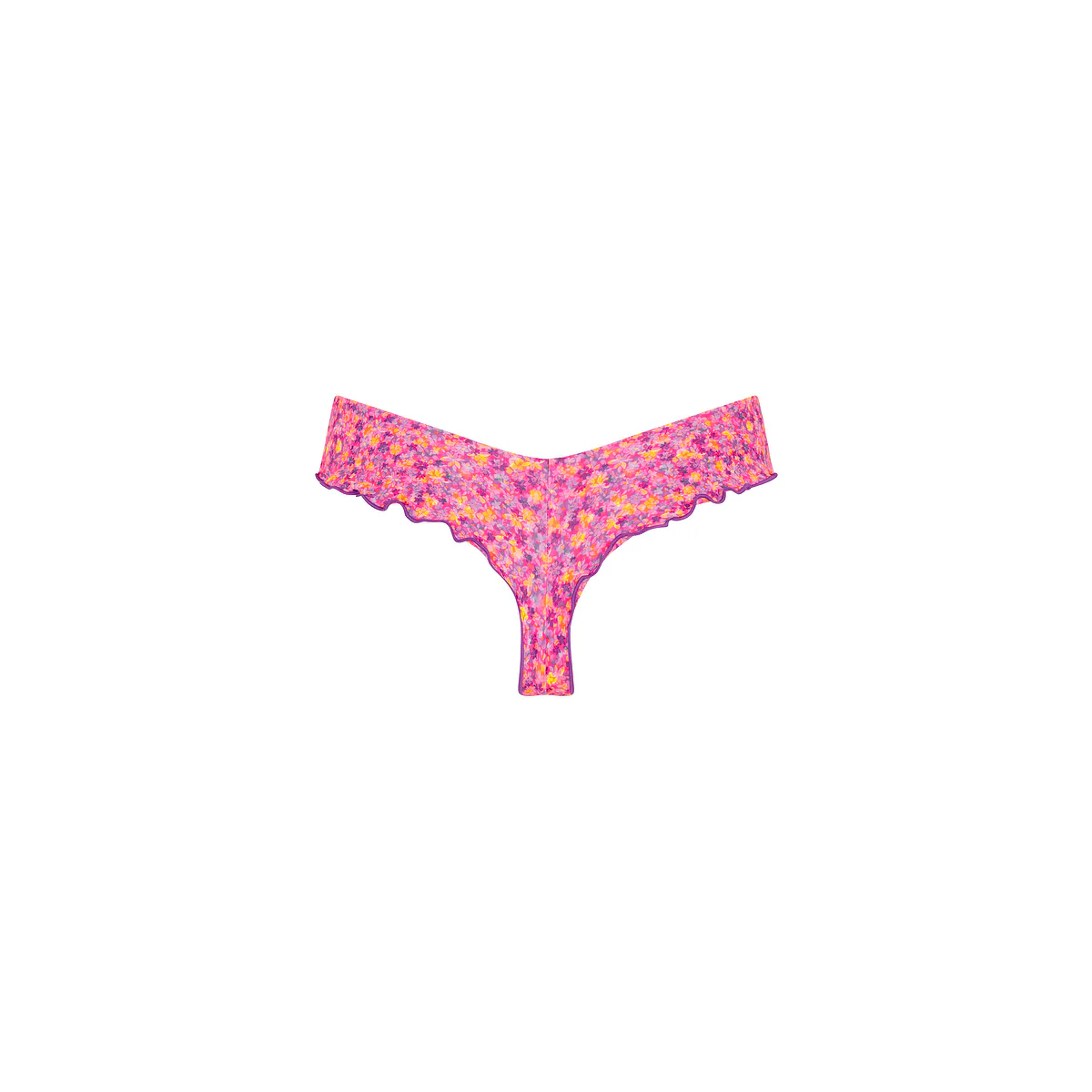 Lettuce Frill Thong Bikini Bottom - Gelato Bloom - Image 7