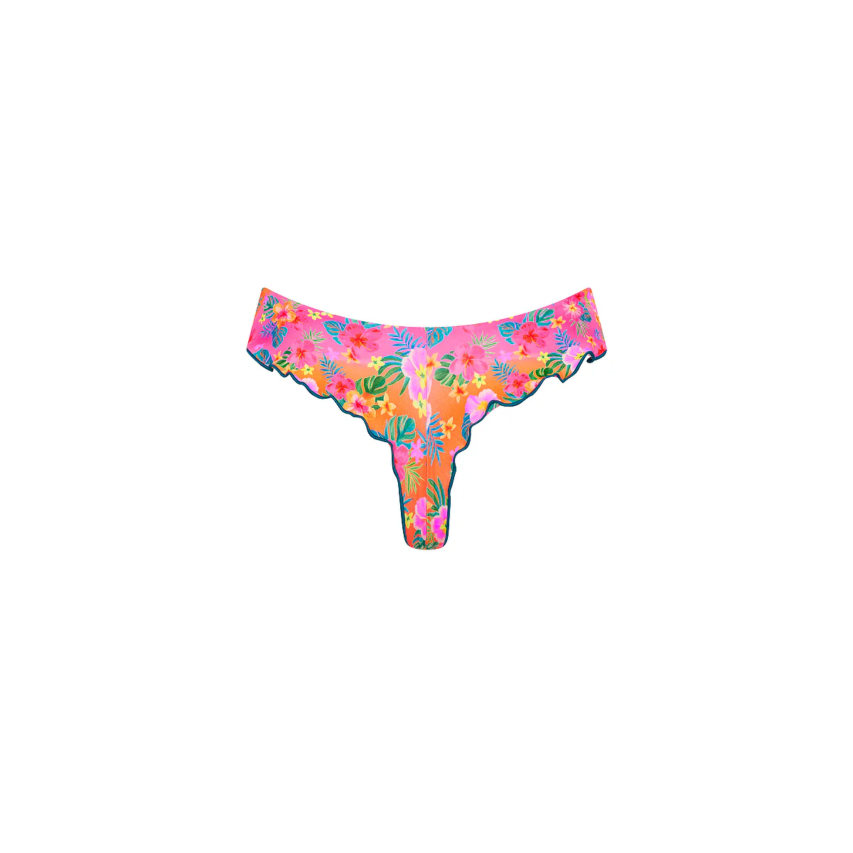 Lettuce Frill Thong Bikini Bottom - Summer Glow - Image 10
