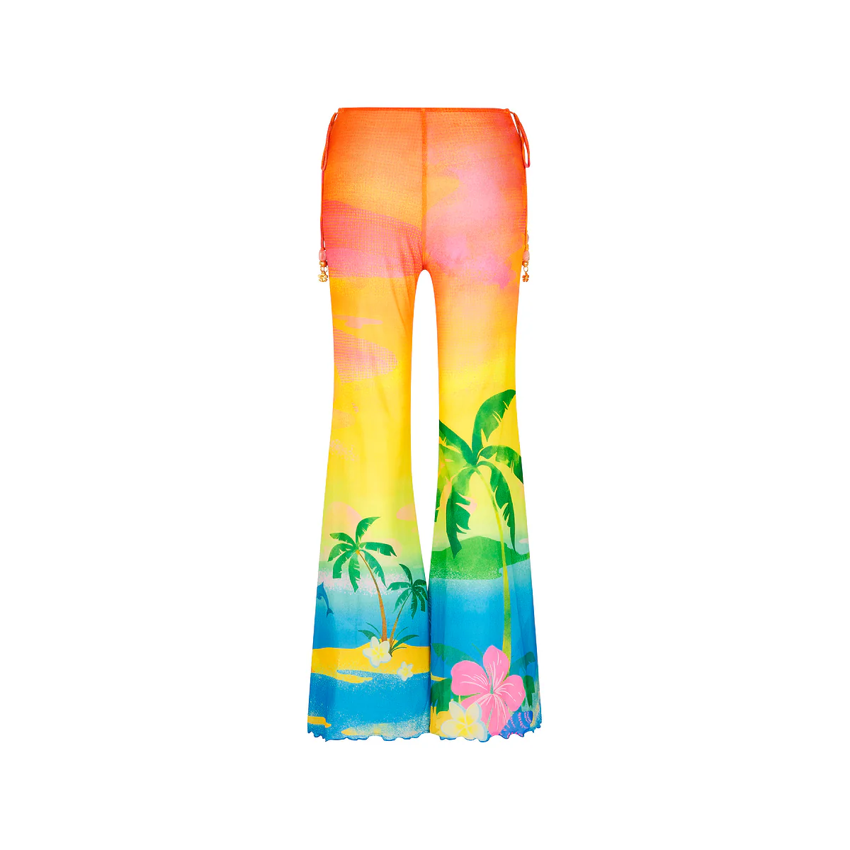 Mesh Flare Tie Pants - Bahama Breeze - Image 7