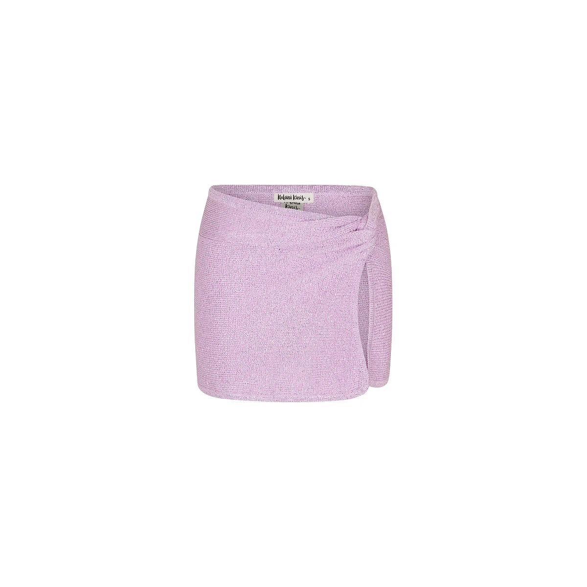 Mini Twist Knit Sarong Skirt - Lilac Glimmer