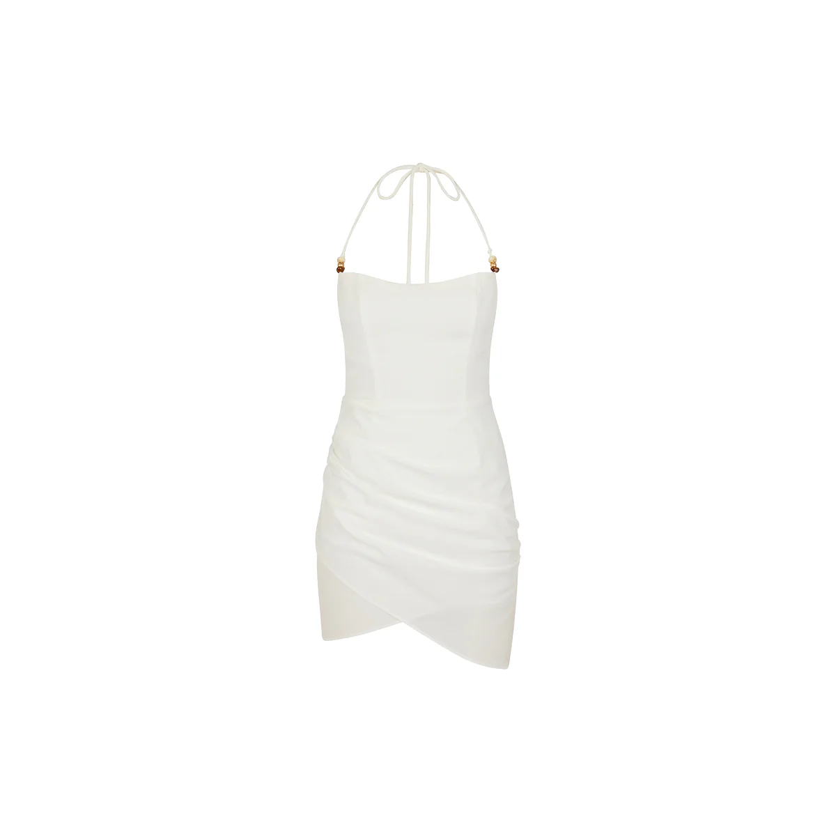 Ruched Side Mini Dress - Whipped White