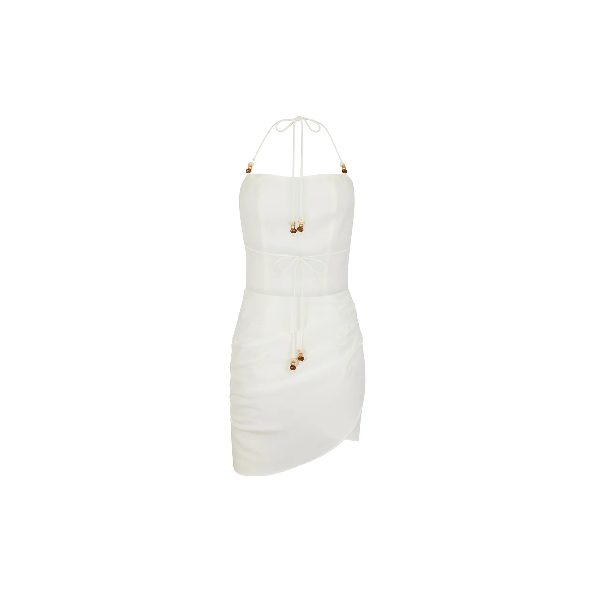 Ruched Side Mini Dress - Whipped White - Image 10