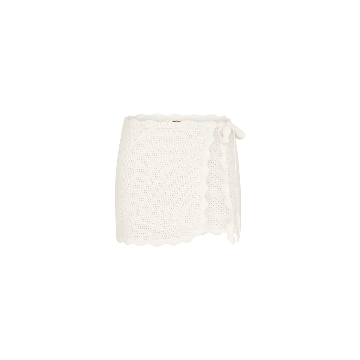Scalloped Edge Knit Sarong - Whipped White
