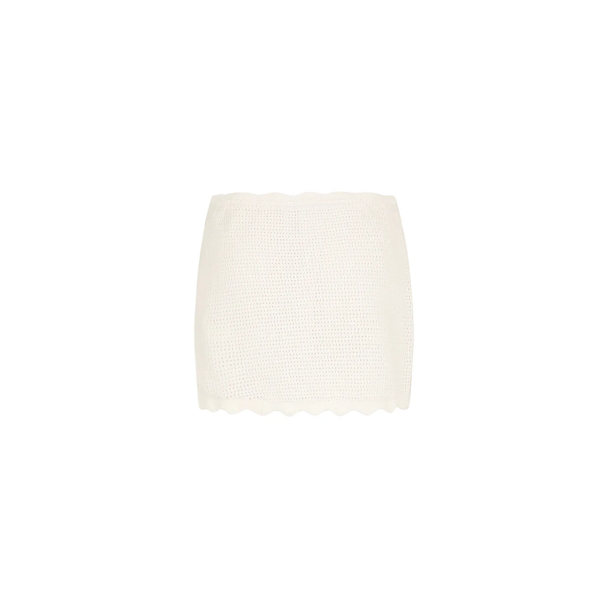 Scalloped Edge Knit Sarong - Whipped White - Image 8