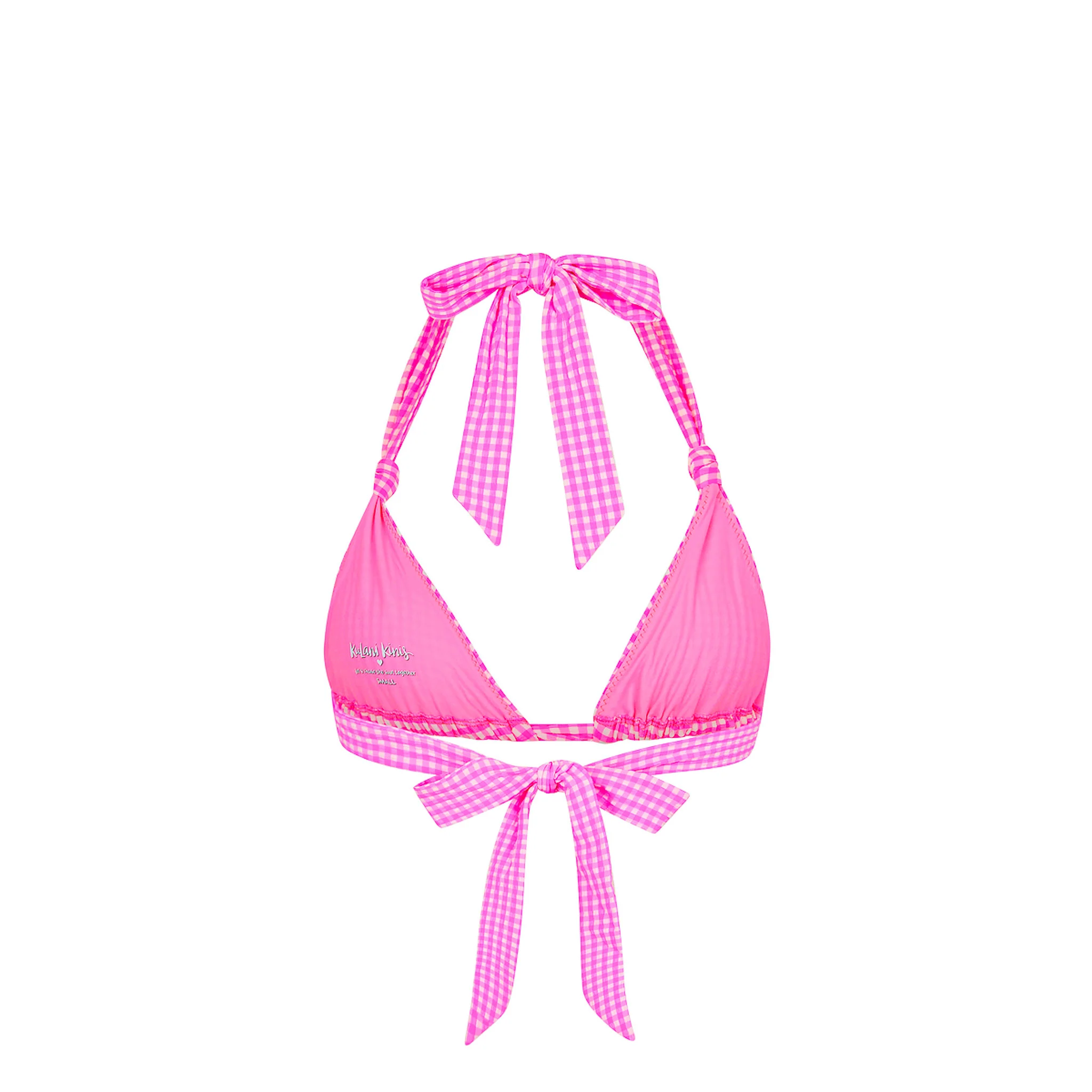 Soft Knot Halter Bikini Top - Pink Diva - Image 8