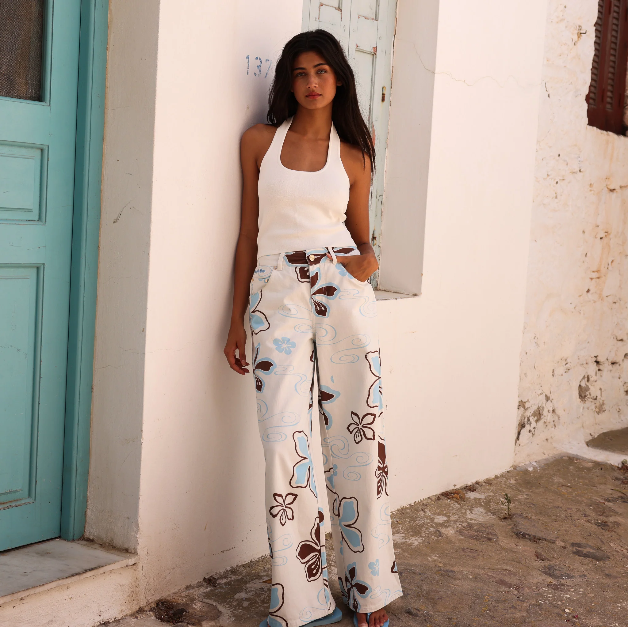 Straight Leg Printed Jean - Coco Lush - Image 5