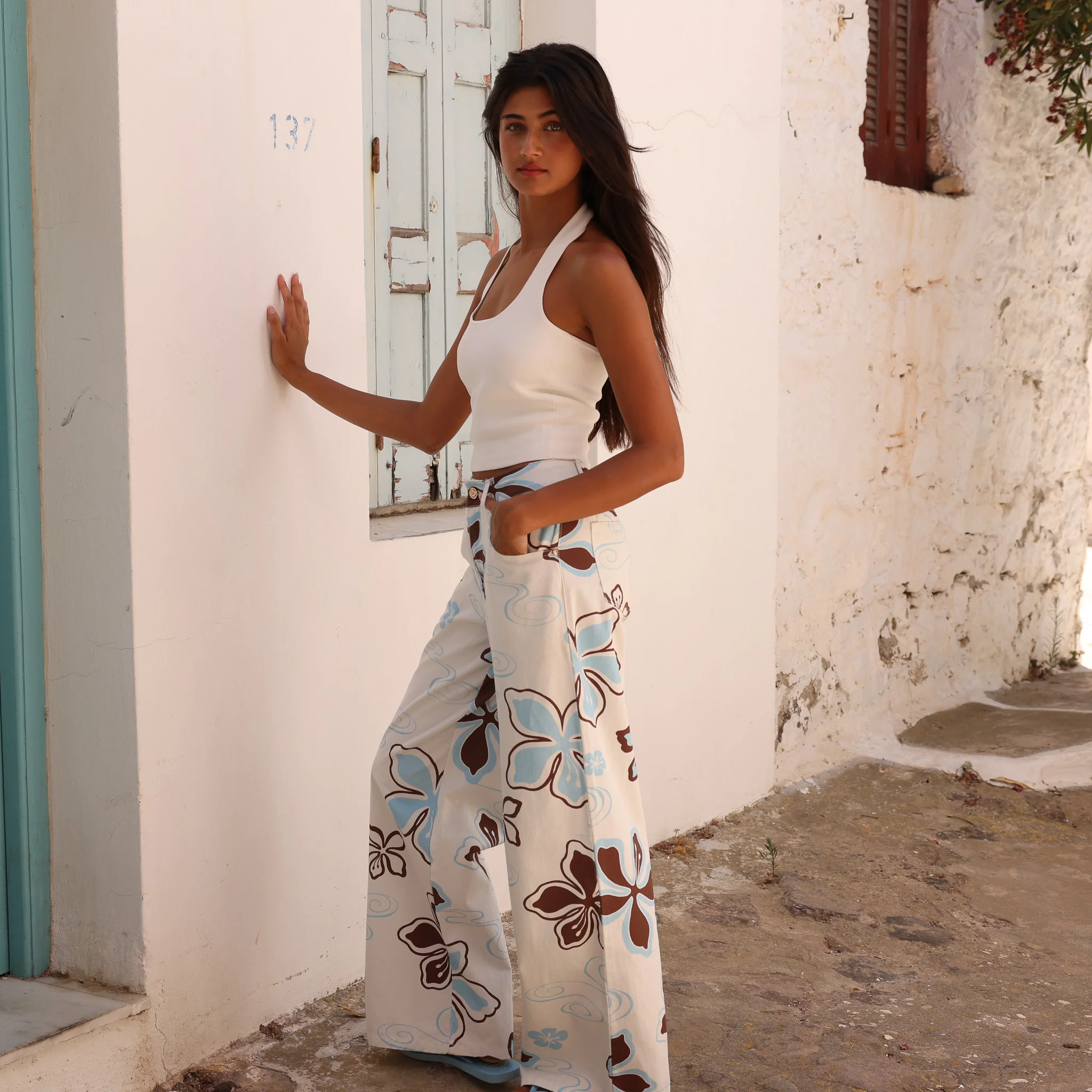 Straight Leg Printed Jean - Coco Lush - Image 9